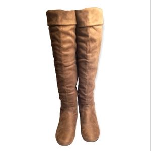 Top moda knee high boots suede brown/tan size 9.